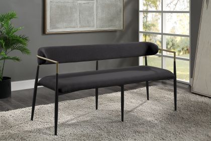 ACME Jaramillo Bench, Black Chenille & Black Finish DN02699A