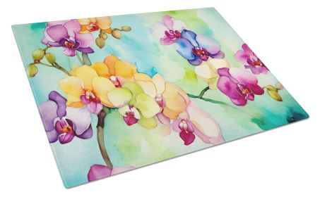 NEW Orchids in Watercolor Glass Cutting Board Decorative Tempered Glass Kitchen Cutting and Serving Board Large Size Chopping Board