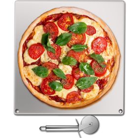 VEVOR Steel Pizza Stone, Solid Steel Baking Steel, 16" x 14" Steel Pizza Plate, 0.2" Thick Steel Pizza Pan