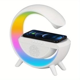 Smart LED RGB Night Light Atmosphere BT Speaker RGB Alarm Clock - White