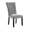 Attractive Set of 2pc Side Chairs Dining Room Furniture Gray Flannelette Seat Nailhead Trim Kitchen Breakfast