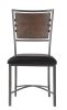 Industrial Style Metal Frame Chairs Set of 2, Faux Leather Seat Burnished Brown finish and Gray Metal Finish Rustic Style Dining Kitchen Furniture