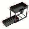 2 Tier Under Sink Organizer, Bathroom Cabinet Organizers and Storage Shelf, 2 Tier Sliding Drawer for Hooks Hanging Cup