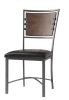 Industrial Style Metal Frame Chairs Set of 2, Faux Leather Seat Burnished Brown finish and Gray Metal Finish Rustic Style Dining Kitchen Furniture