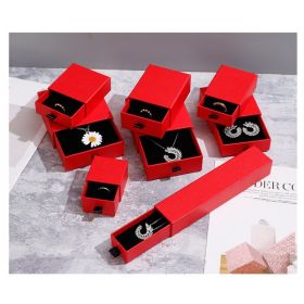 Jewelry Bracelet Jewelry Packaging Box Necklace Ring Earrings Drawer Storage Tray Custom Pull Gift Box (Option: Red-10.8X10.8X4.2cm)