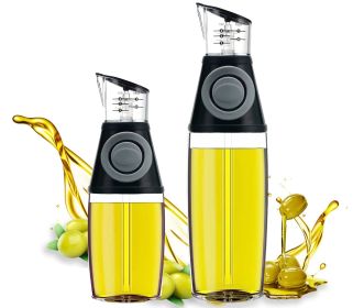 1pc Oil Dispenser Bottle; 17oz Olive Oil Dispenser Oil Sprayer; Clear Glass Refillable Oil And Vinegar Dispenser Bottle With Measuring Scale Pump For (Capacity: 250ml+500ml)