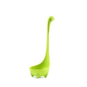 1pc Creative Dinosaur Soup Spoon; Food Grade PP Long Handle Vertical Spoon; Cooking Kitchen Cooking Mixing Spoon; Kitchen Supplies (Color: Green)