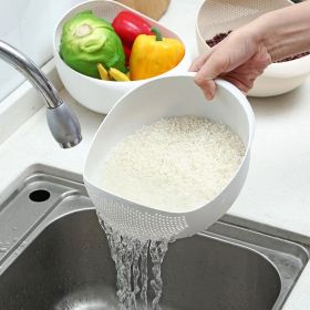 1pc/2pcs/3pcs Multi-Functional Kitchen Washing Basket Basin - Drain Water, Wash Rice, Perfect For Cleaning Vegetables And Fruits (Color: White)