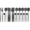 Commercial & Household 24Pcs Dinnerware Set Stainless Steel Flatware Tableware