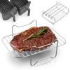 Air Fryer Accessories-Air Fryer Rack 2Pack, Multi-purpose Double Layer Rack with Skewer